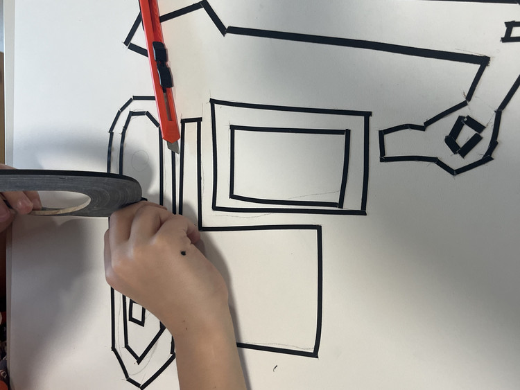 Kunst/Werken-AG Klasse 2-4 tape art